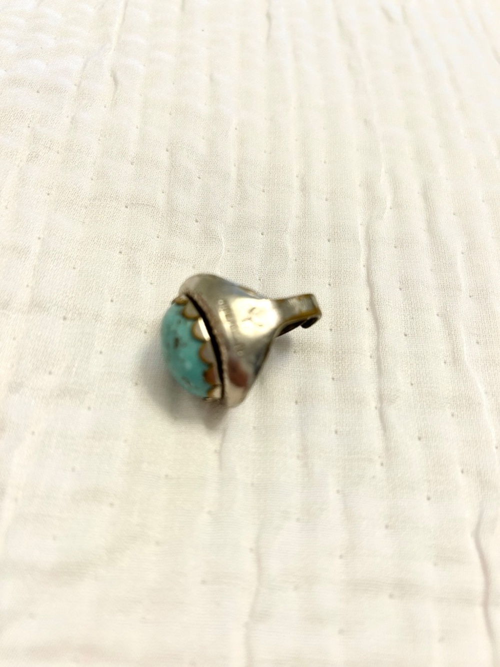 Silver Earings and Ring Set Turqoise Stone - Picture 7 of 7
